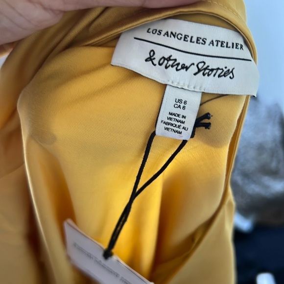 NWT & Other Stories Wrap Yellow Midi Dress - Picture 7 of 9